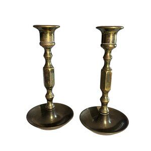 Vintage Brass Candlestick Holders - Pair 7" Tall - Class Up That Table With Some